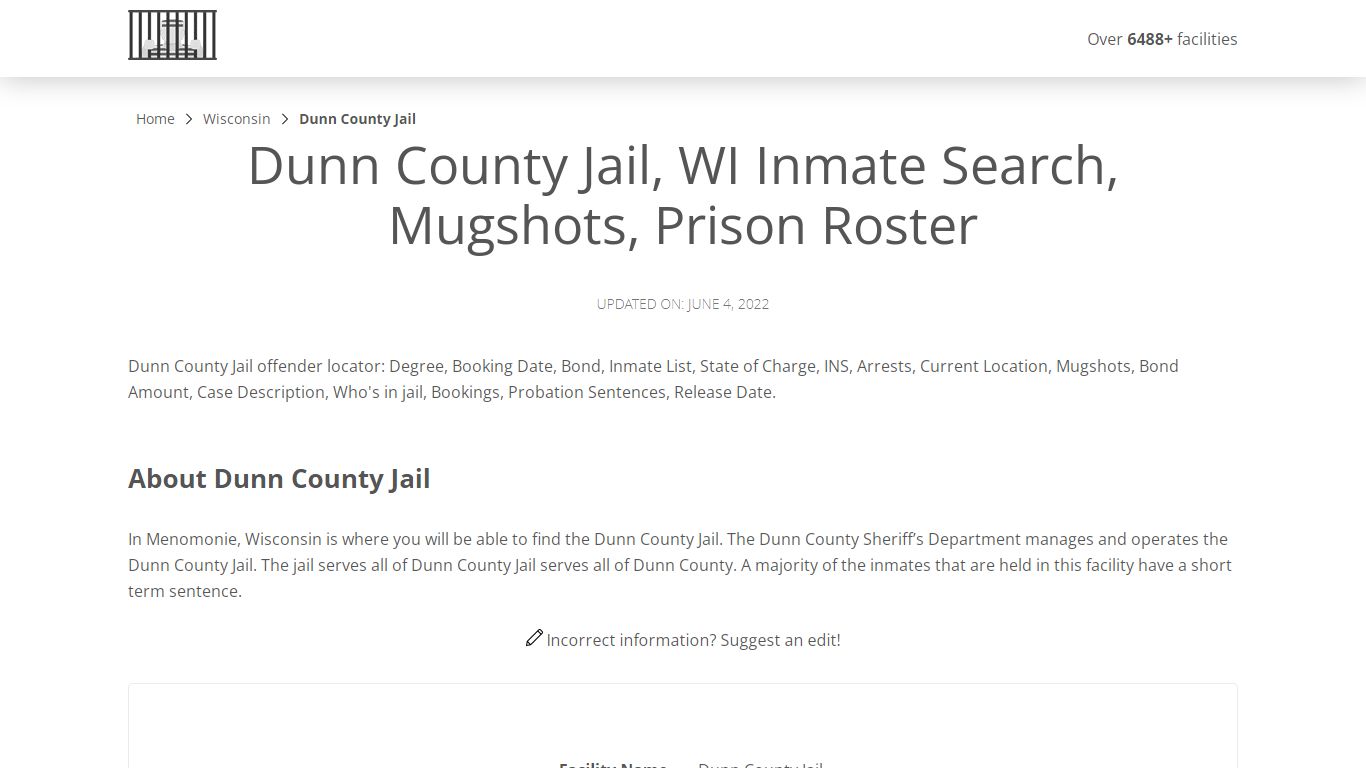 Dunn County Jail, WI Inmate Search, Mugshots, Prison Roster